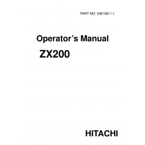 Hitachi Zaxis 200, Zaxis 210, Zaxis 230, Zaxis 240, Zaxis 250, Zaxis 270, Zaxis 280LC Crawler Excavator set of Service Manuals