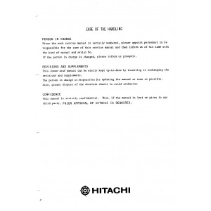 Hitachi UH083 and UH083LC Crawler Excavator set of Service Manuals