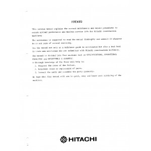 Hitachi UH261 Crawler Excavator set of Service Manuals