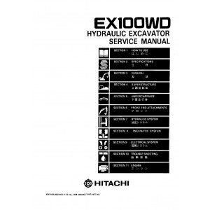 Hitachi EX100WD Wheel Excavator set of Service Manuals